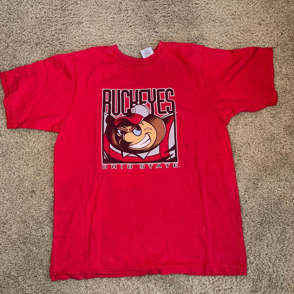 Vintage 1990s Men Size XL Ohio State Buckeyes Red Graphic Tee